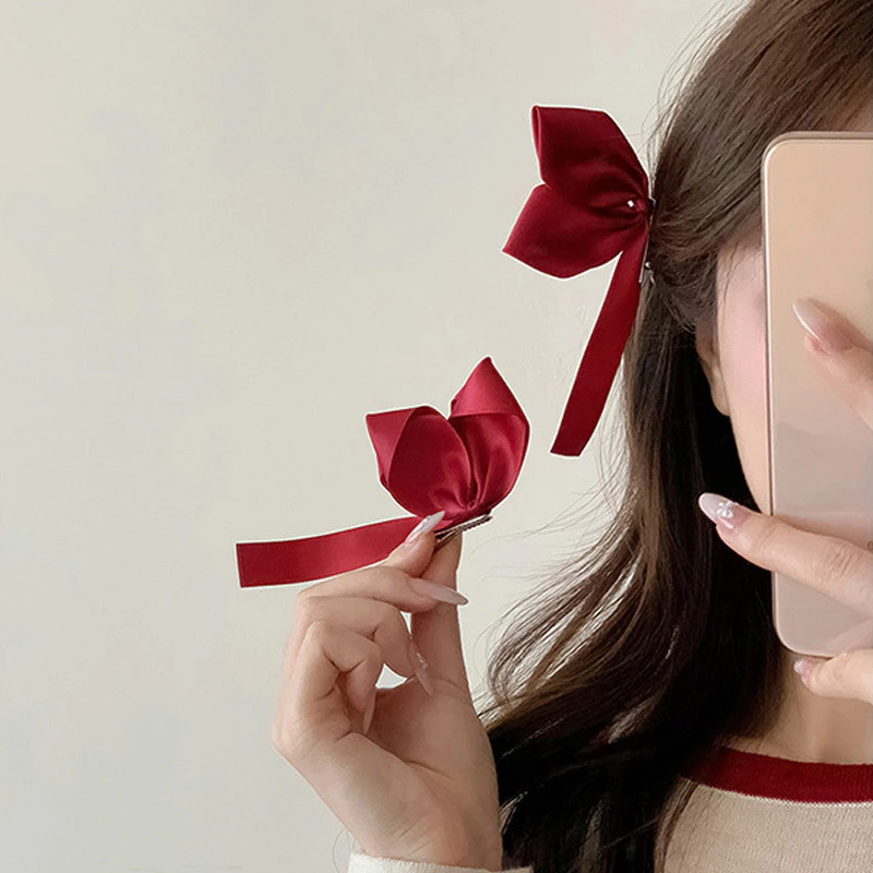 Rubuyou กิ๊บโบว์ขนาดใหญ่ แฮนด์เมด สีขาว แพ็ค 2 ชิ้น thumbnail 3