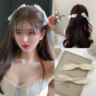 2ชิ้นชุดโบว์กิ๊บแฟชั่นเกาหลีใหม่ที่สวยงามโบว์กิ๊บอุปกรณ์ผม