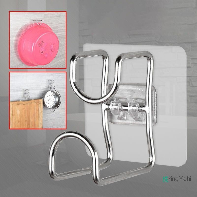 Aringyohi] Punch-Free Sticky Hook ห้องน้ําห้องครัว Traceless อ่างล้างหน้าตะขอประหยัดพื้นที่ Organizer Wall Mount Hook ตะขอกาวใหม่