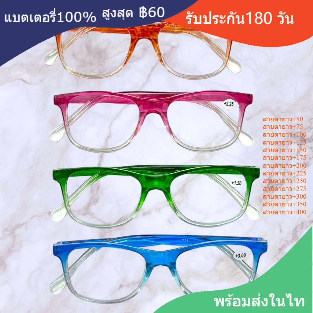 แว่นตากสายตายาว +50ถึง+400 กรองแสงคอมมือถือ HG75