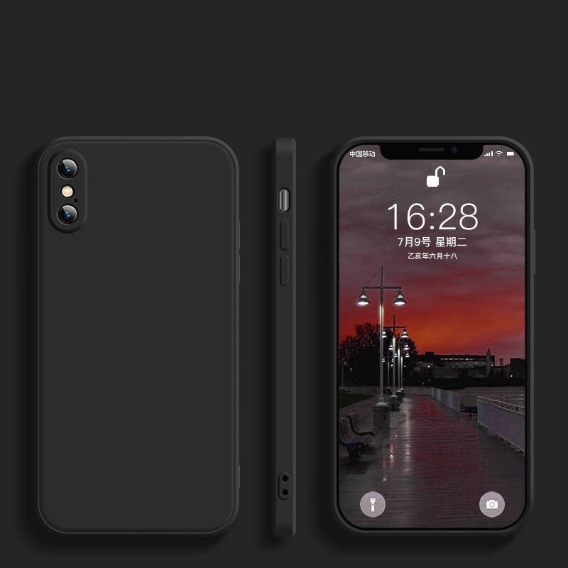 เคสโทรศัพท์ ขอบสี่เหลี่ยม เหมาะสําหรับ iPhone X XS XR XS max 11 pro max 7Plus 8Plus TPU เคสซิลิโคนนุ่ม เคสโทรศัพท์