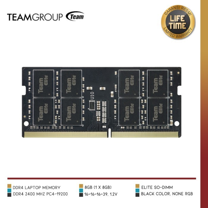 ทีม TED48G2400C16-S01 | ELITE 8GB DDR4 2400MHz SODIMM