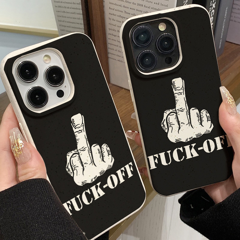 สำหรับ iPhone 11 13 For เคสไอโฟน14 15 12 Pro Max X XS XR 6 7 8 14 15 Plus 12 13 MINI การ์ตูน Gesture รุ่น กรณีกันกระแทก