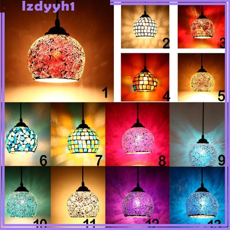 [JoyDIY] E27 โคมไฟเพดานโมเสคแบบแขวนย้อนยุคกระจกสี