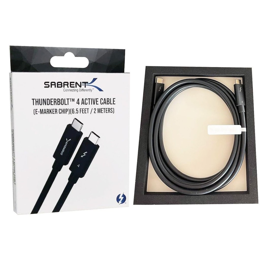 Sabrent Thunderbolt 4 Active Cable With E-Marker Chip (2m / 6.5ft), CB-T4M2