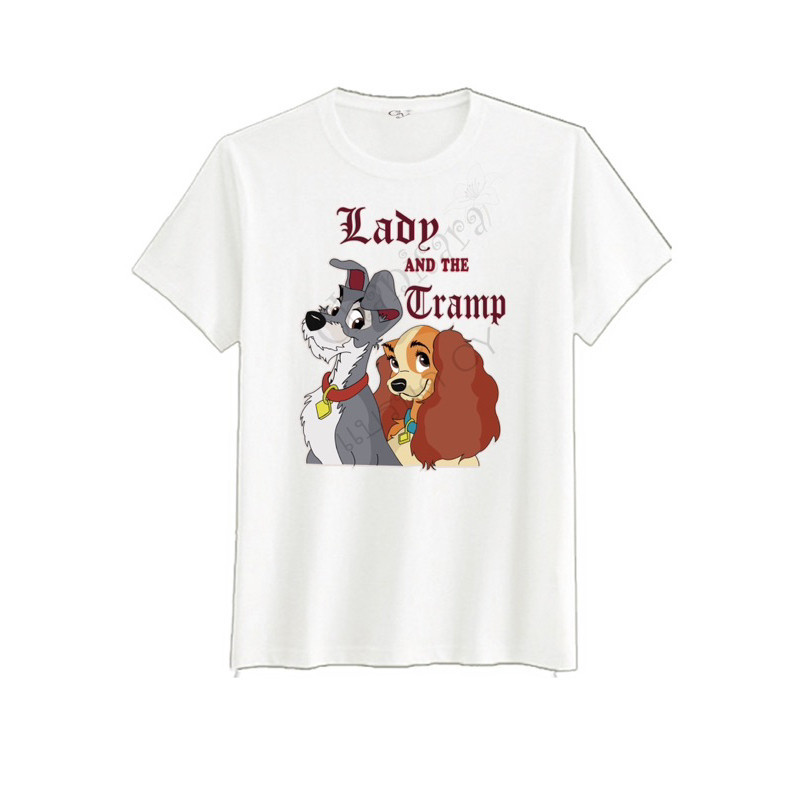 เรย์ 6 เสื้อยืดพิมพ์ลายlady and the tramp{2}