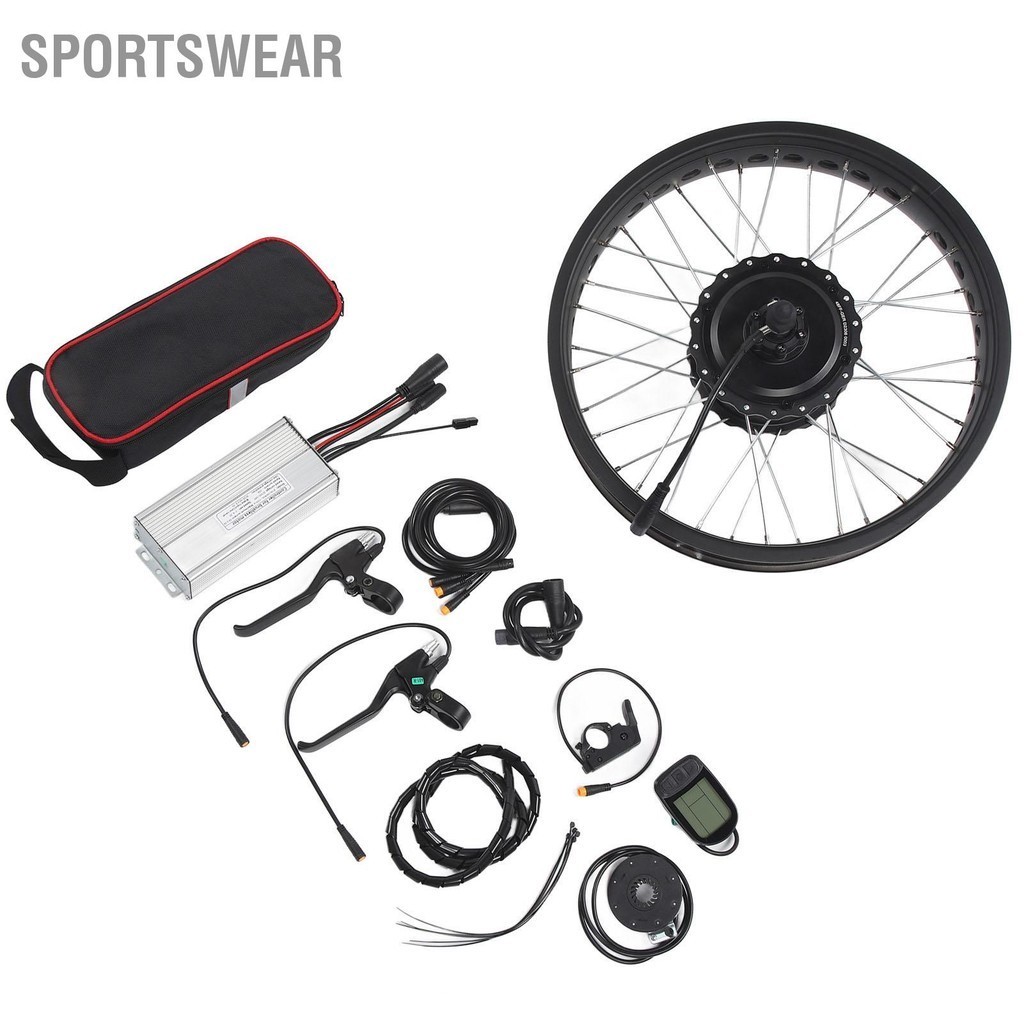 Sportswear 48V 750W ไฟฟ้าจักรยานชุด 20in ล้อหลังไฟฟ้าจักรยานมอเตอร์ชุด Controller LCD5 แผงเบรคคันโยก Thumb คันเร่ง
