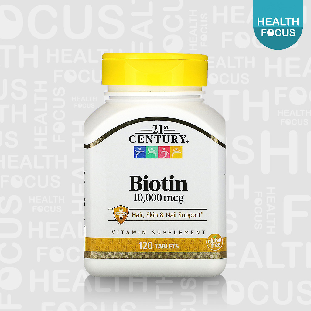 [พร้อมส่ง] 21st Century Biotin 10000 mcg ไบโอติน Vitamin B7 [HealthFocus]