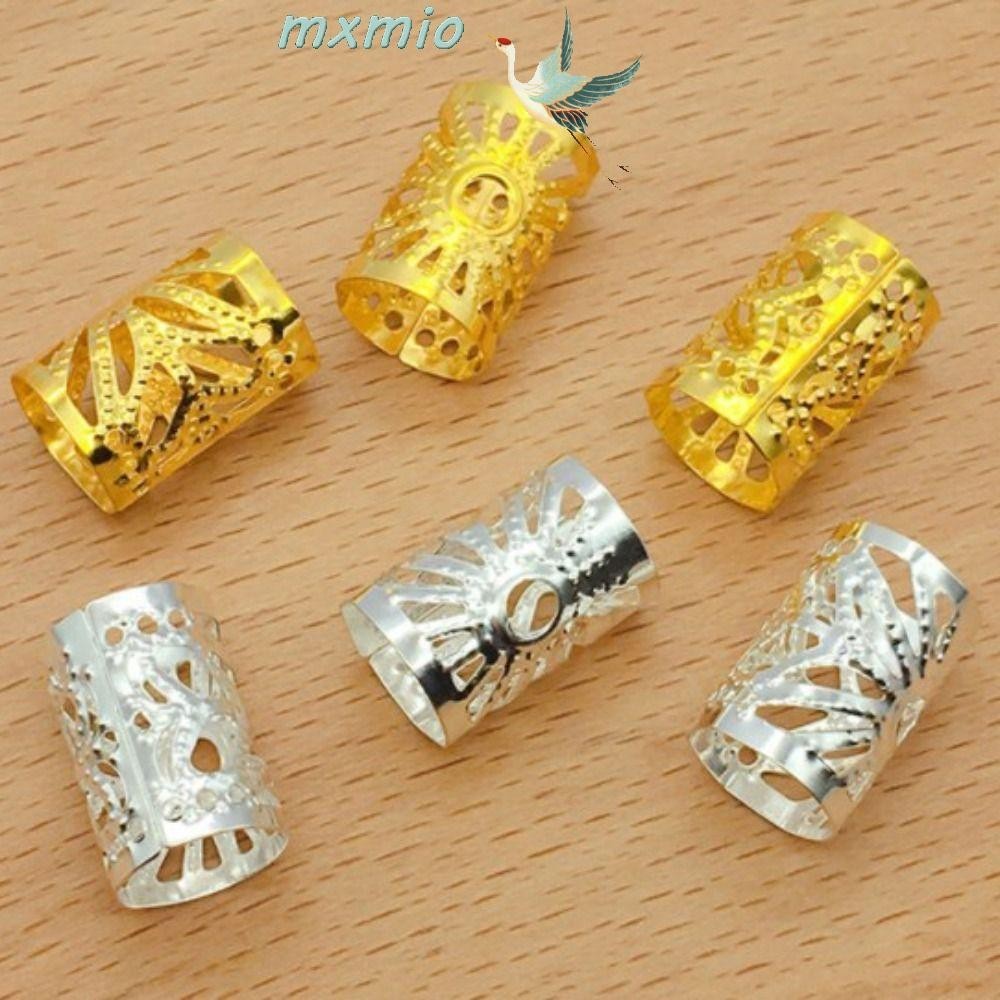 Mxmio เครื่องประดับผม ลูกปัดเดรดล็อก สีทอง สีเงิน สําหรับผู้หญิง 50 ชิ้น