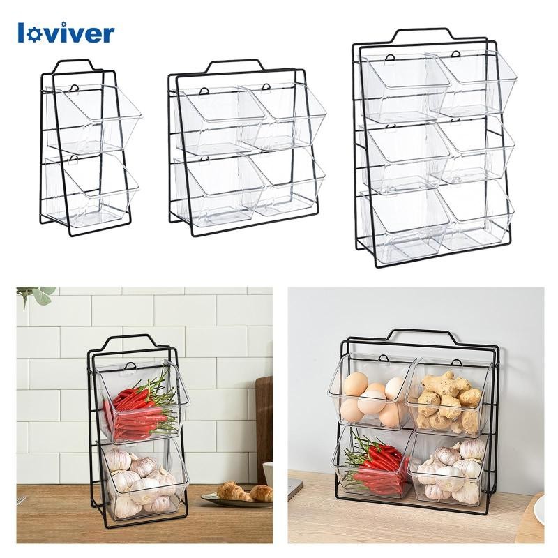 [ Loviver ] Sundries Organizer Capsule Holder Cabinet Storage Basket for Home Onion Ginger and Garlic