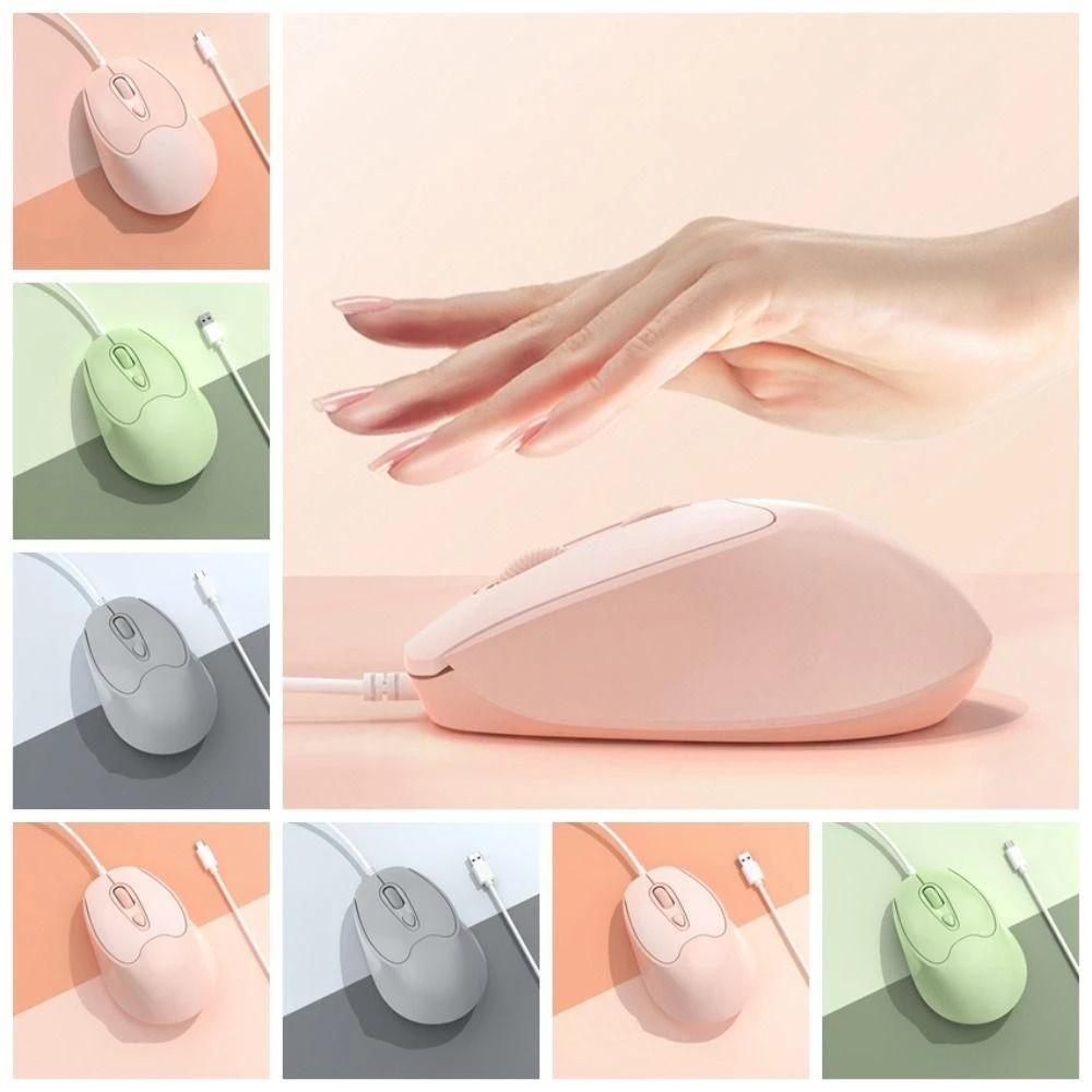 Sparkleflux เมาส์มีสาย USB/Type C แบบปิดเสียง Ergonomic