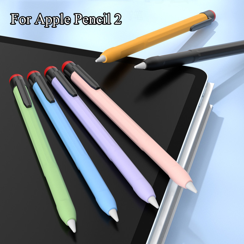 เคสวินเทจสําหรับ Apple Pencil Pro 2 Gen ซิลิโคนเหลวคลิปผิวกันลื ่ นสําหรับ iPad ปากกาแขนป ้ องกัน