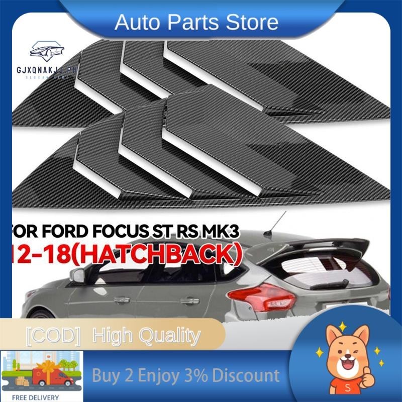 ฝาครอบบานเกล็ดหน้าต่าง คาร์บอนไฟเบอร์ แบบเปลี่ยน สําหรับ Ford Focus MK3 ST RS Hatchback 2012-2018