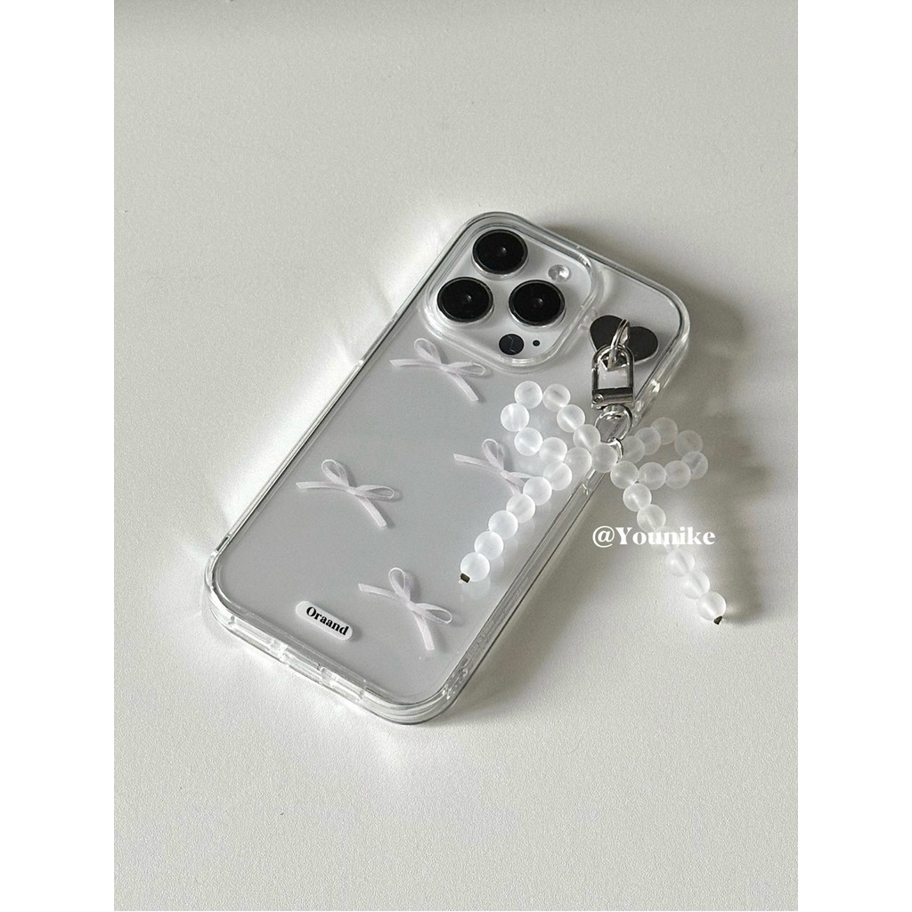 เคสป้องกันโทรศัพท์มือถือ ประดับโบว์ สไตล์เกาหลี สําหรับ Apple Iphone 15pro 14promax 13 12 11