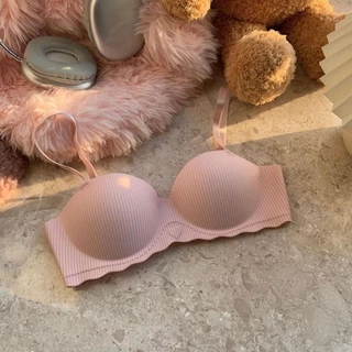 💖พร้อมส่ง💖เสื้อในไร้โครง เสื้อชั้นใน ผู้หญิง แฟชั่น บราไร้ขอบ เสริมฟองน้ำดันทรง งานขอบหยัก สีพาสเทล