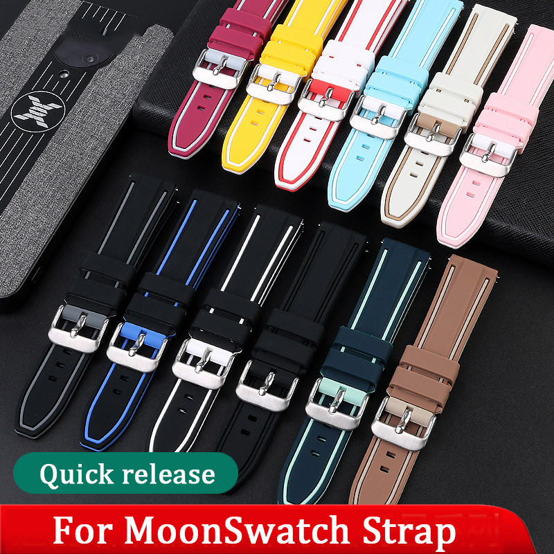 SWATCH สายนาฬิกาข้อมือซิลิโคน กันน้ํา ขนาด 20 มม. สไตล์สปอร์ต สําหรับผู้ชาย และผู้หญิง