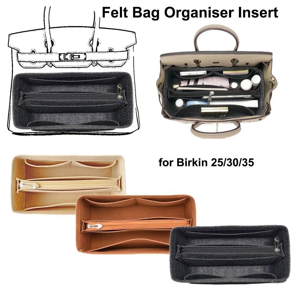 UUMIR  กระเป๋าถือ ผ้าสักหลาด มีหลายช่อง แบบพกพา สําหรับ Birkin25 30 35