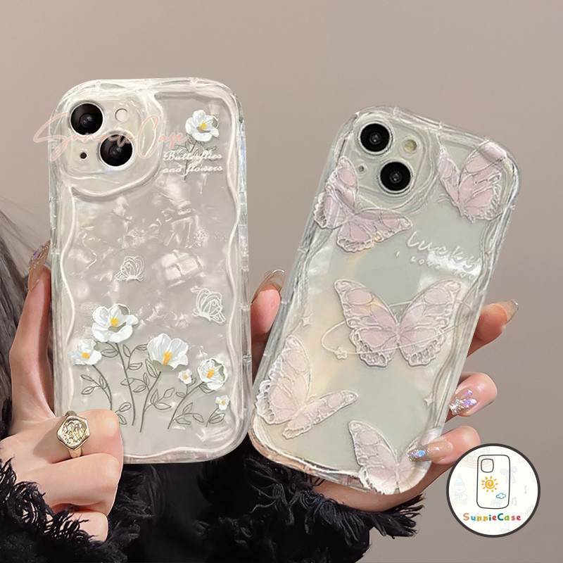 การ์ตูนประกายความโรแมนติกดอกไม้ผีเสื้อ ที่อยู่อาศัย เข้ากันได้ iPhone 15 11 14 12 13 Pro Max XR XS Max X 15 14 8 7 Plus