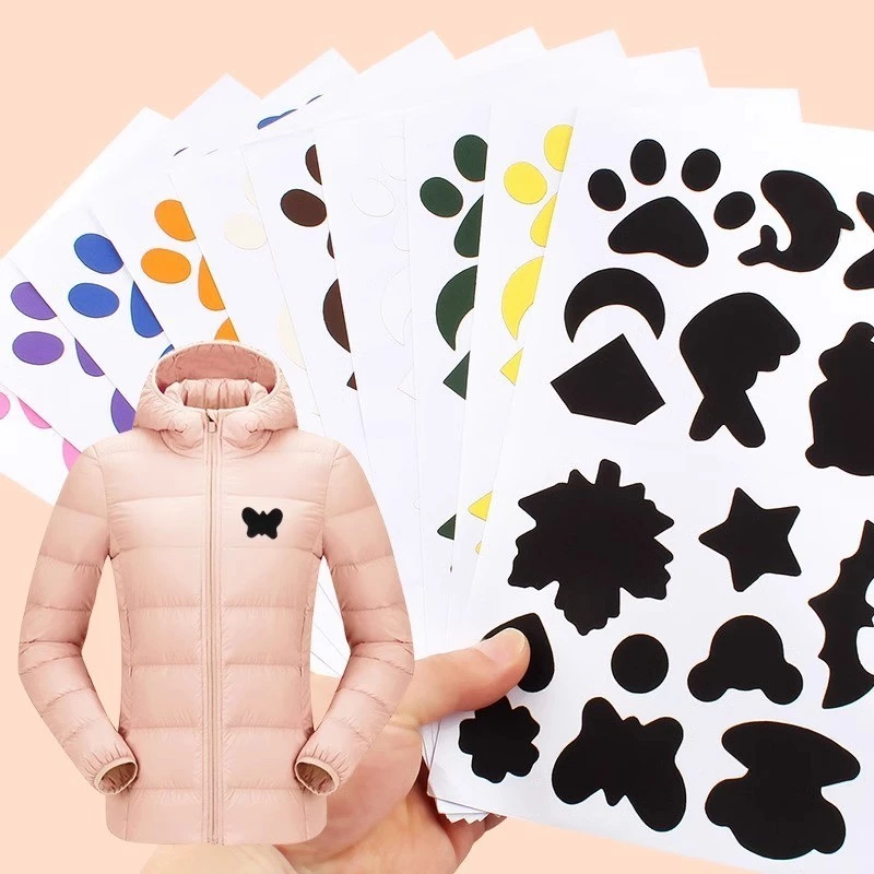 แผ่นสติกเกอร์ซ่อมแซมเสื้อผ้า กันน้ํา มีกาวในตัว ไร้รอยต่อ สีดํา DIY