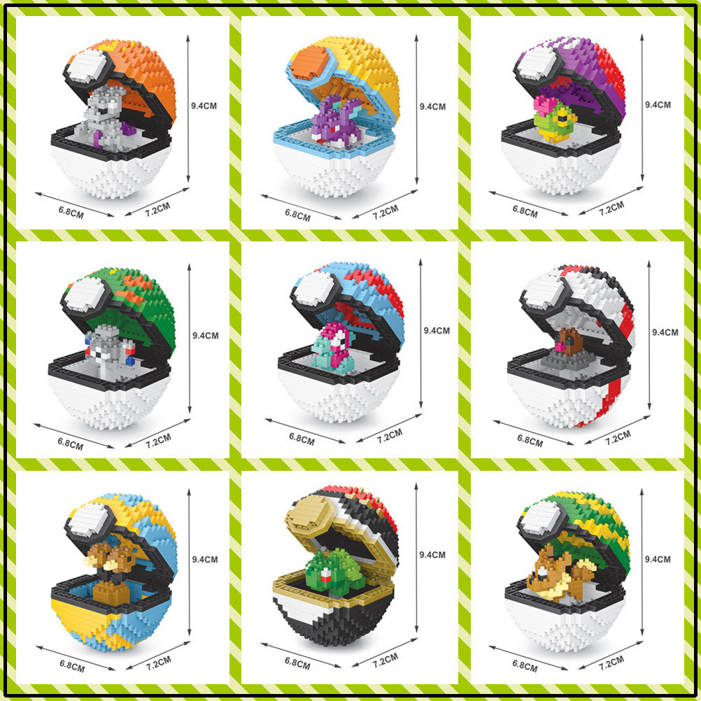 บล็อกตัวต่อโปเกมอน Pokémon Poké Ball Particles ของขวัญของเล่นเพื่อการศึกษาสําหรับเด็ก