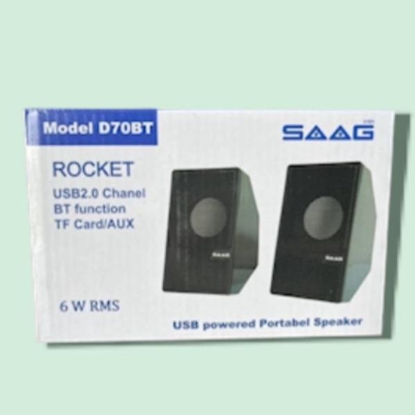 SAAG Bluetooth Speaker ลำโพงบลูทูธ AUX  รุ่น ROCKET (D70BT)