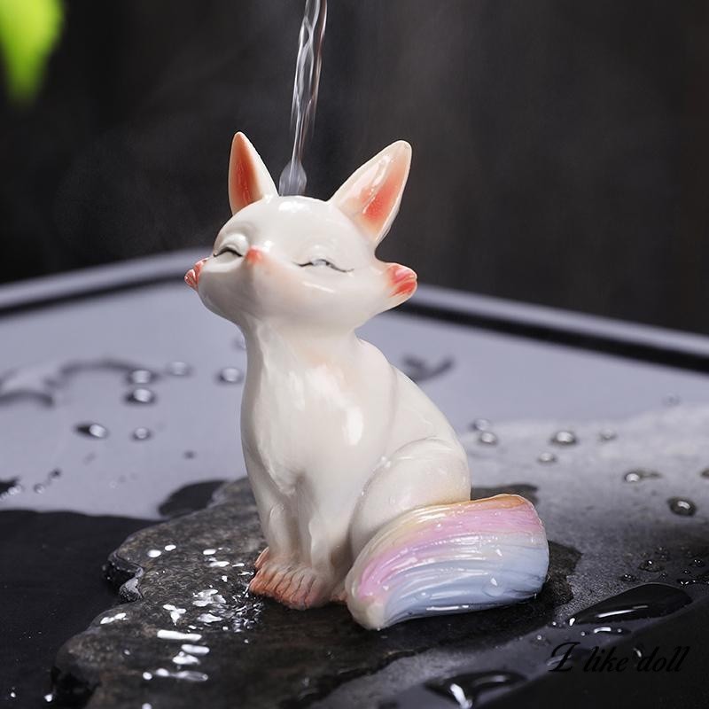 【พร้อมส่ง】จิ้งจอก 9 หาง  ฟิกเกอร์เรซิ่น รูปสัตว์ สําหรับตกแต่งสวน สนามหญ้ากลางแจ้ง เครื่องประดับ รูปสุนัขจิ้งจอกน้อยน่ารัก เปลี่ยนสีได้ สําหรับตกแต่งบ้าน ห้องนั่งเล่น ออฟฟิศ ราคา ถูกที่สุด ดีลบีเคเค