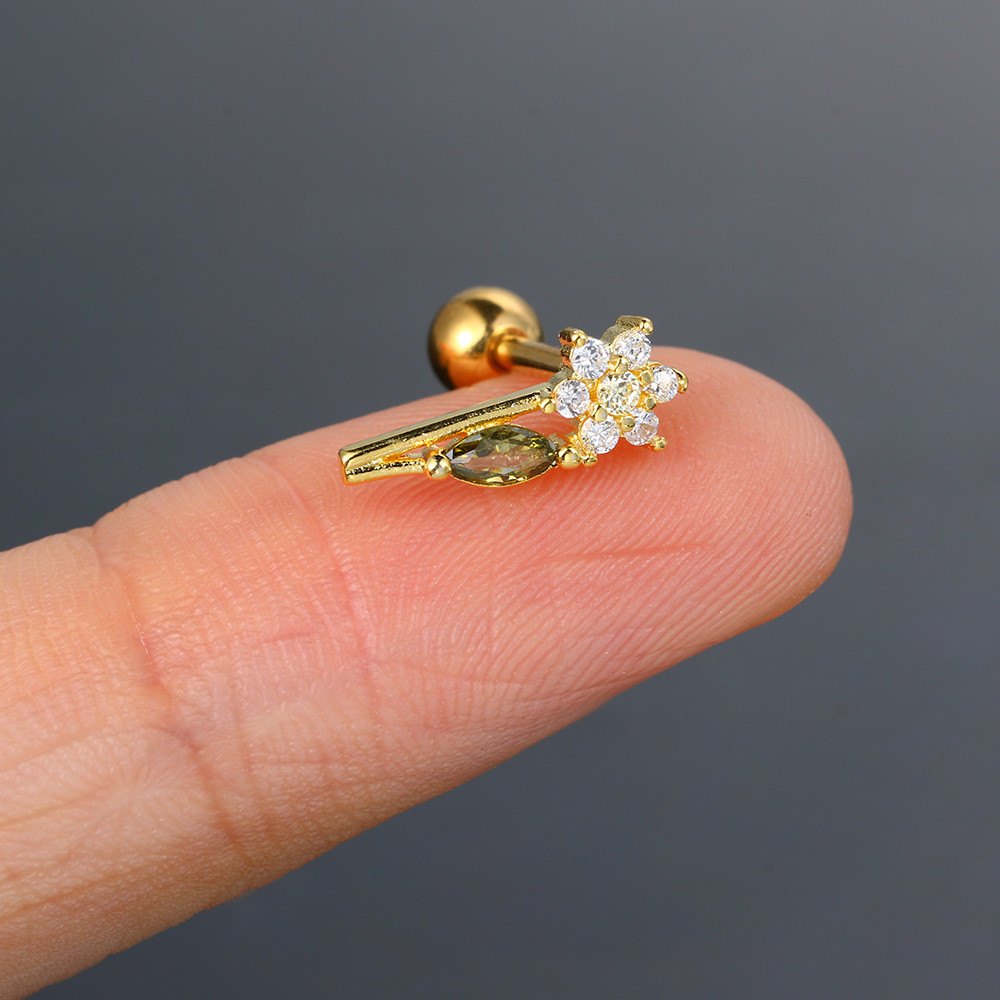 1 ชิ้น มินิ พืช ดอกไม้ ใบไม้ สวยงาม เจาะหู เกลียว ต่างหูสตั๊ด สําหรับผู้หญิง สุจริต กระดูกอ่อน กระดูกอ่อน กลีบดอกไม้ แฟชั่น เครื่องประดับร่างกาย - รูปที่ 4