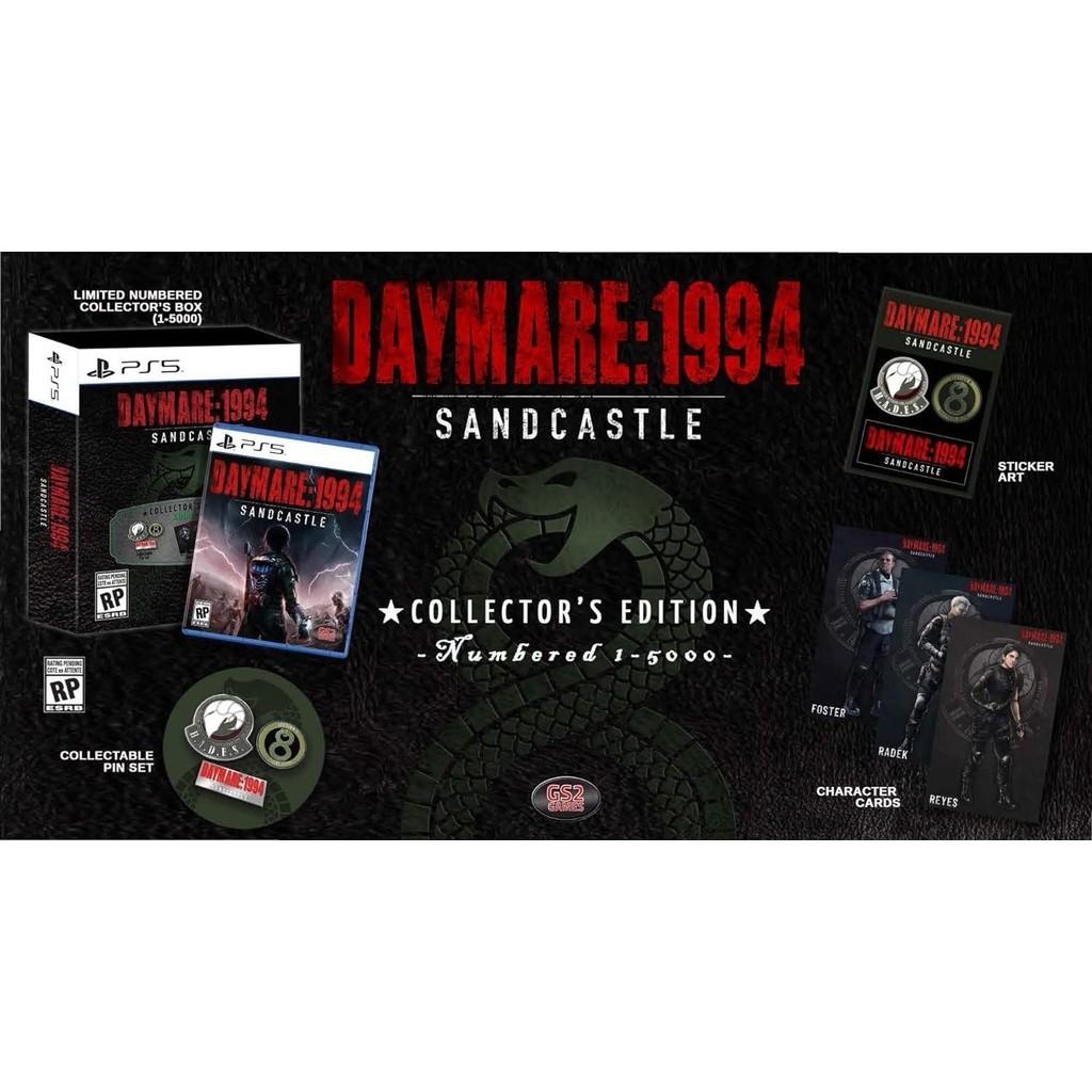 แผ่นเกม Ps5 Daymare: 1994 - Sandcastle Collector's Edition | ชุด Box มือ1 | Zone1 US (ภาษา Eng) | Stock พร้อมส่ง
