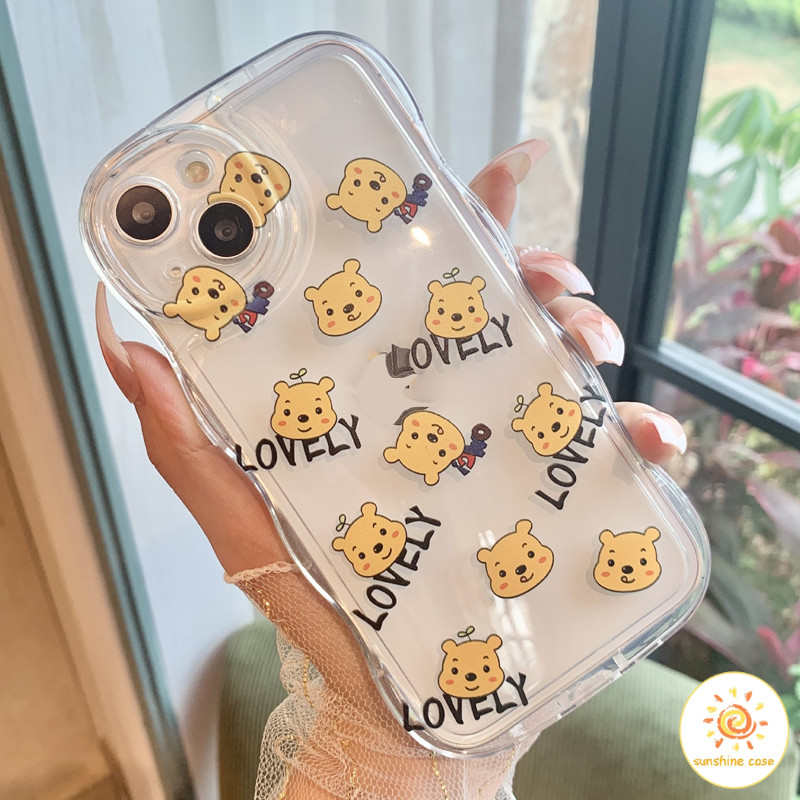 [ส่วนลด]เคสโทรศัพท์มือถือใสลายหมีพูห์ลายคลื่นน่ารัก เคส ไอโฟน 11 For iPhone12 13 14 15 Pro MAX X XS XR XS 7 8Plus SE2020