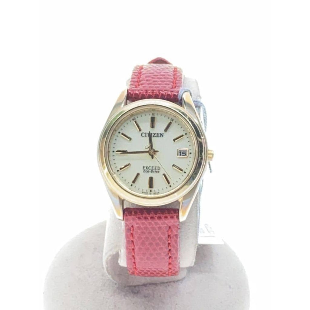Citizen SEA I H 5 Wrist Watch gold leather Red Women Direct from Japan Secondhand