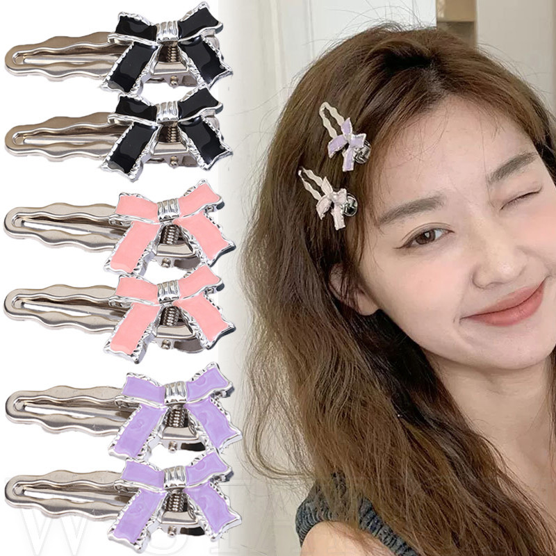 กิ๊บติดผม โลหะ รูปโบว์ - กิ๊บปากเป็ด สีเงิน - สไตล์ YK2, สีโดพามีน, ความรู้สึกขั้นสูง - กิ๊บติดผมน่ารัก สําหรับเด็กผู้หญิง - เครื่องประดับผมที่สง่างาม - เครื่องประดับผมยอดนิยม