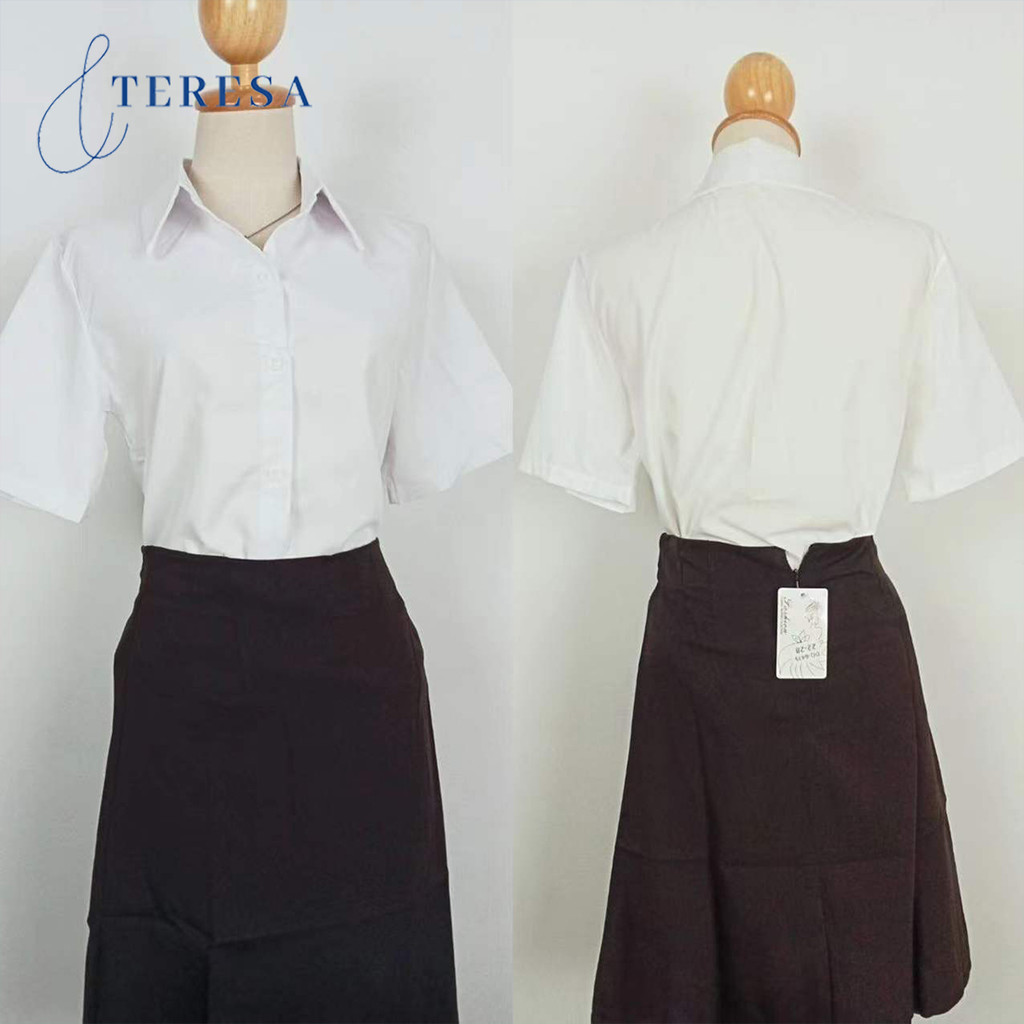เสื้อนักศึกษาทรงบอย Over นิสิตทรงหลวม หลังว่าง