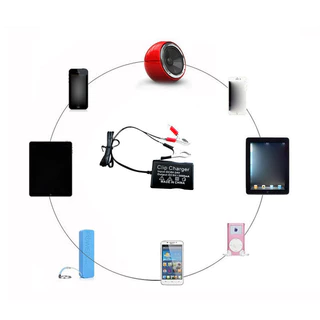 ตัวแปลง DC ที่ชาร์จ DC 5V สําหรับโทรศัพท์มือถือ มีลิปหนีบแบตเตอรี่