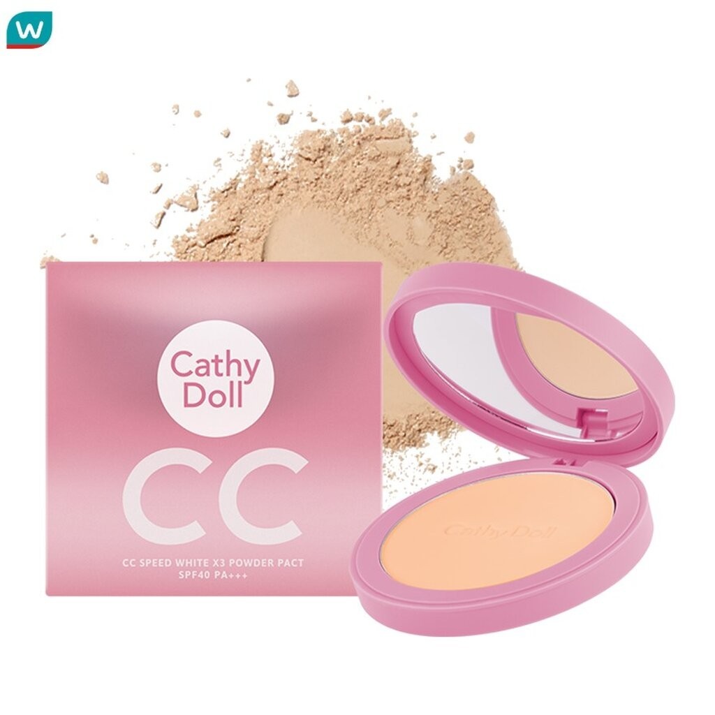 Cathy Doll เคที่ดอลล์ ซีซีสปีดไวท์เอ็กซ์3 พาวเดอร์ แพ็ค SPF40 PA+++ 12ก. 24 มีเดียมเบจ