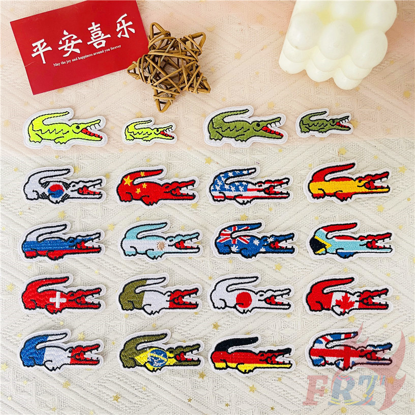 1Pc Crocodile Iron-on Patches DIY Embroidery Iron on Sew on Badges Patch