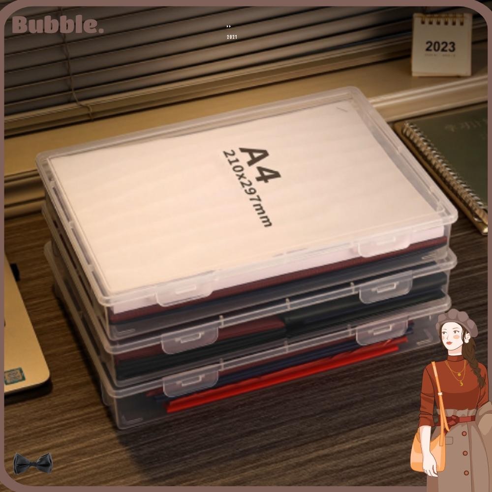 Bubble กล่องพลาสติก ทรงสี่เหลี่ยม ขนาด A4 สําหรับใส่เอกสาร