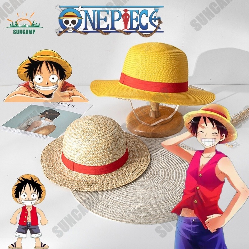 One Piece หมวกฟางอะนิเมะการ์ตูนลูฟี่เหมาะสำหรับเด็กและผู้ใหญ่วันฮาโลวีน