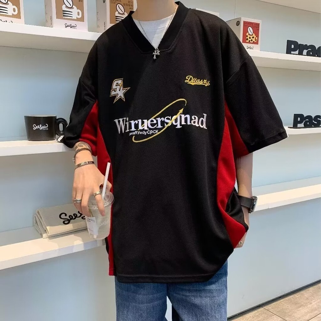 Eashion พร้อมส่ง OOTD COD เสื้อโปโลแขนสั้นลําลอง ทรงหลวม โอเวอร์ไซซ์ สไตล์เกาหลี แฟชั่นฤดูร้อน สําหร