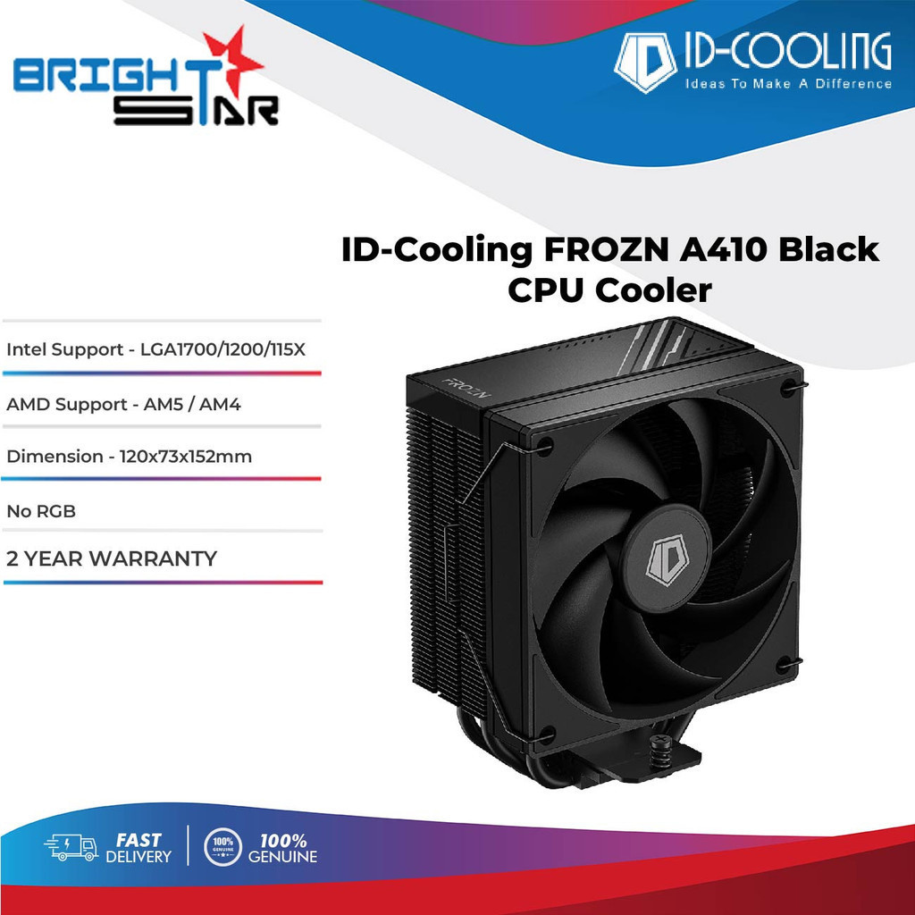 Id-cooling FROZN A410 พัดลมระบายความร้อน CPU สีดํา (LGA1700/1200/115x/AM4/AM5)