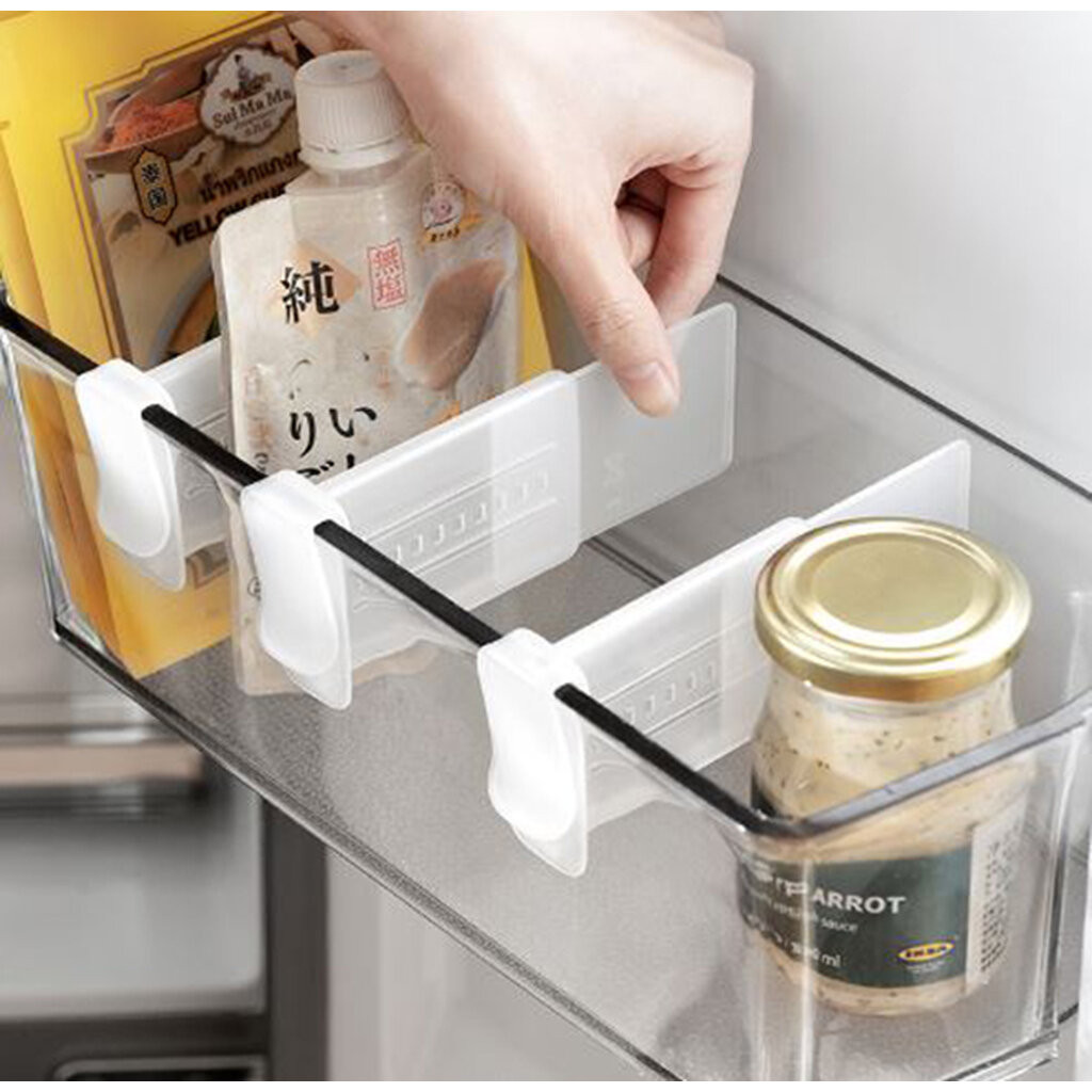 Omocha | (1 Set 4 ชิ้น) Adjustable divider panels แผ่นกั้นยืดปรับได้ แกนกั้นแบ่งช่องจัดระเบียบอเนกประสงค์