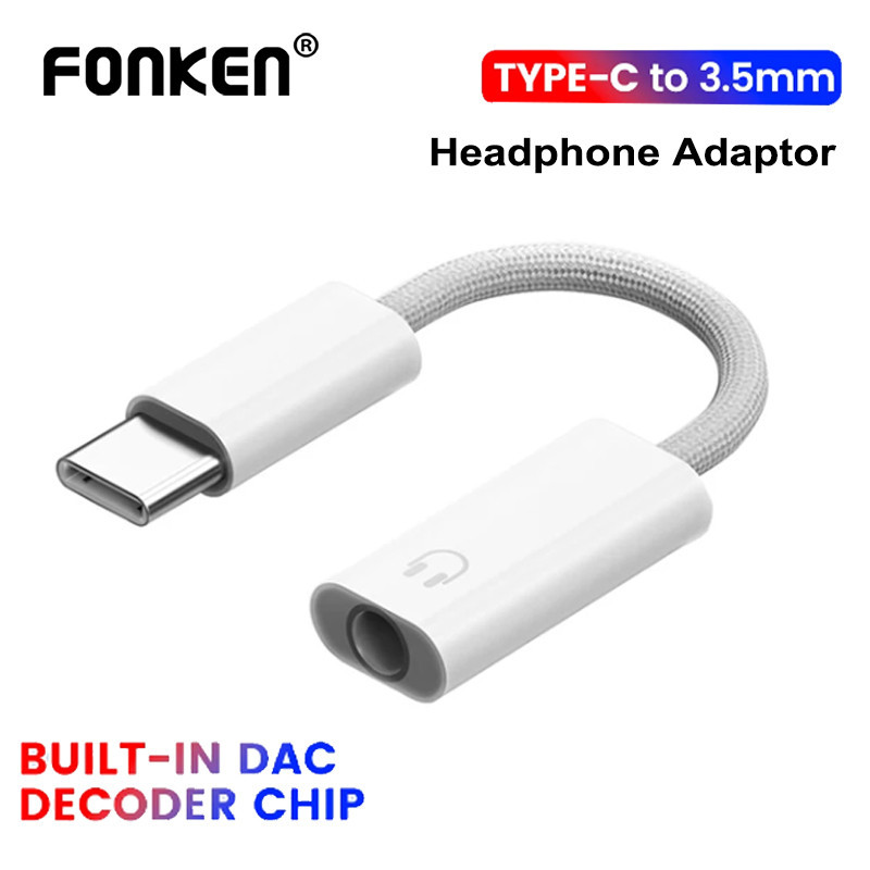 Fonken อะแดปเตอร์เชื่อมต่อสายหูฟัง USB Type C เป็น 3.5 มม. สําหรับ Android iPh 15 Series
