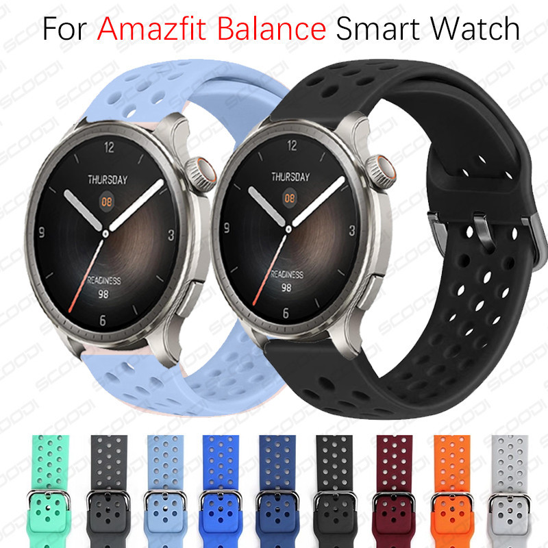 สายนาฬิกาข้อมือซิลิโคน 22 มม. สําหรับ Amazfit Balance smart watch