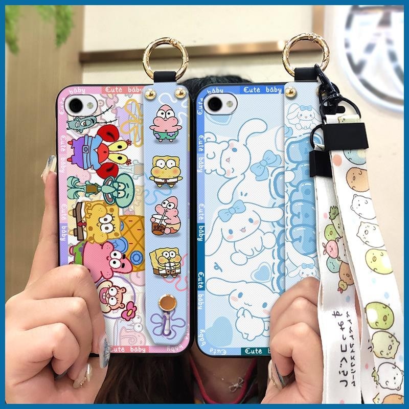 Back Cover Cute Phone Case For iPhone 4/4s Cartoon Shockproof Waterproof Wristband Anti-dust Silicone ring Soft case