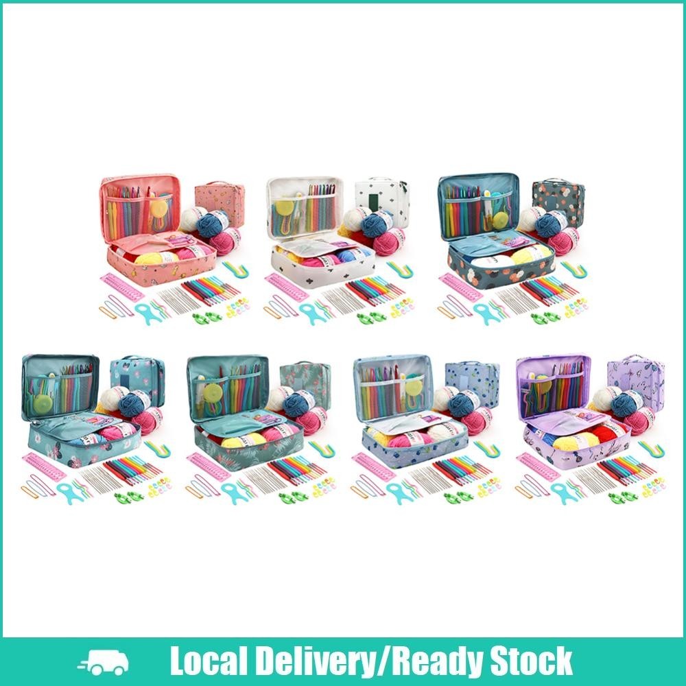 [จัดส่งในพื้นที่] เข็มถักโครเชต์ แฮนด์เมด พร้อมตะขอถักโครเชต์ 5 กลุ่ม สําหรับผู้เริ่มต้น