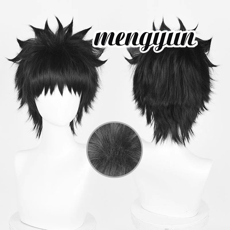 Manmei Naruto Uchiha Sasuke Wig 30cm Black Short Hair Heat-Resistant Fiber Synthetic Wig Anime Cosplay Wigs
