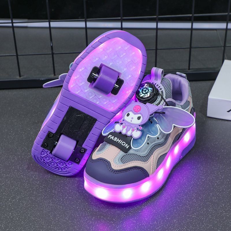 Alj มาใหม่ล่าสุดขายร้อน Runaway รองเท้าสาวฤดูใบไม้ผลิสไตล์ใหม่เด็กกีฬา Roller Skates Pulley Runaway Kuromi สเก็ตสไตล์ร้อน