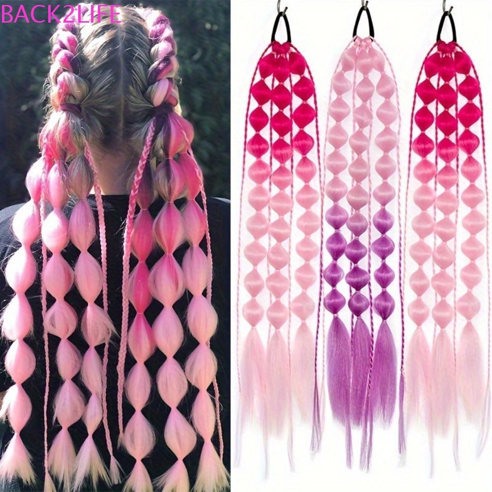 Back2life Bubble Jumbo Braid, Corlorful Lantern Braid Twist Braid Bulk, Long Handmade Ponytail Extension Hairpiece ผมหางม้าถักสําหรับผู้หญิง