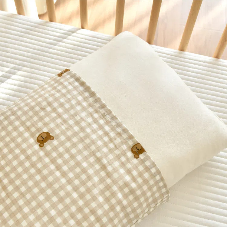 หมอนเด็กผ้าฝ้ายออร์แกนิกสําหรับทารกแรกเกิด | หมอนทารกที่ไม่ก่อให้เกิดภูมิแพ้และระบายอากาศได้ดี | ฝาครอบเครื่องซักผ้า (ได้รับการรับรอง A-Class) - รูปที่ 6