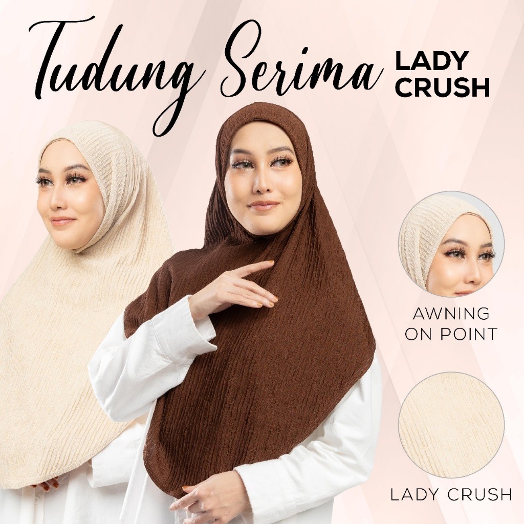 สุกกึ่งสําเร็จรูป | KAIN PLEATED LADY CRUSH พรีเมี่ยม | IRONLESS & EASY TO GO HIJABBy Fashion Hijab