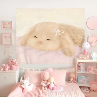 ผ้าพื้นหลังน่ารัก Cutepets ผ้าแขวน Ins การตกแต่งห้องนอนหอพักการ์ตูน